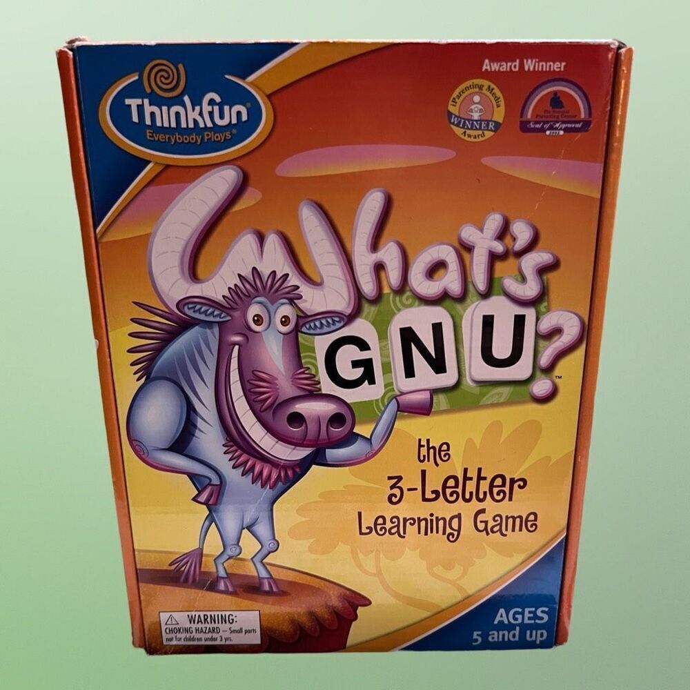 ThinkFun What's Gnu 3-Letter Learning Game for Kids COMPLETE